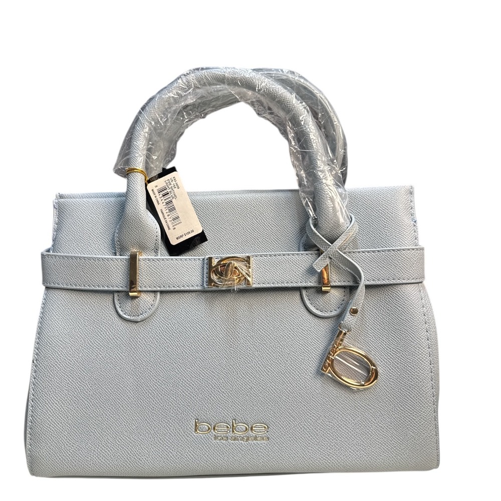 Bebe Evie Small Satchel Handbag Light Blue Women's Purse NWT Stylish Bag